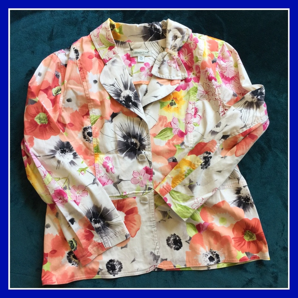 Coldwater Creek cute blazer jacket with bow detail